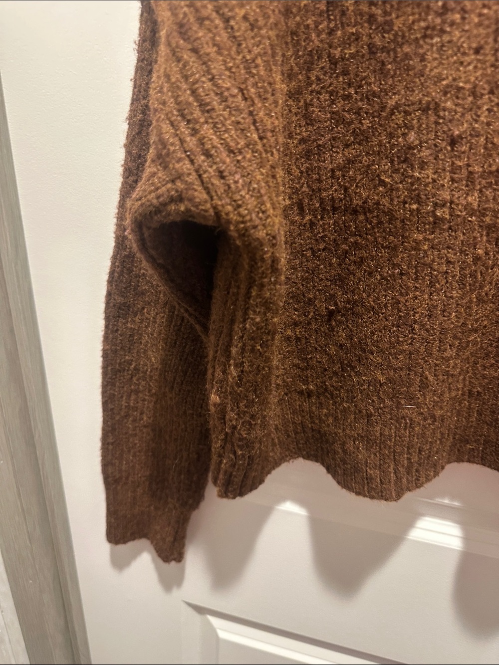 American Eagle Outfitters Chunky Brown Crewneck Sweater - Picture 8 of 9